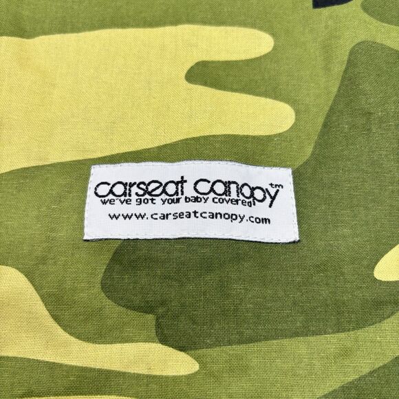 Carseat Canopy Camo Car Seat Cover Army Green Minky Dot Lining Baby Blanket - Picture 2 of 9